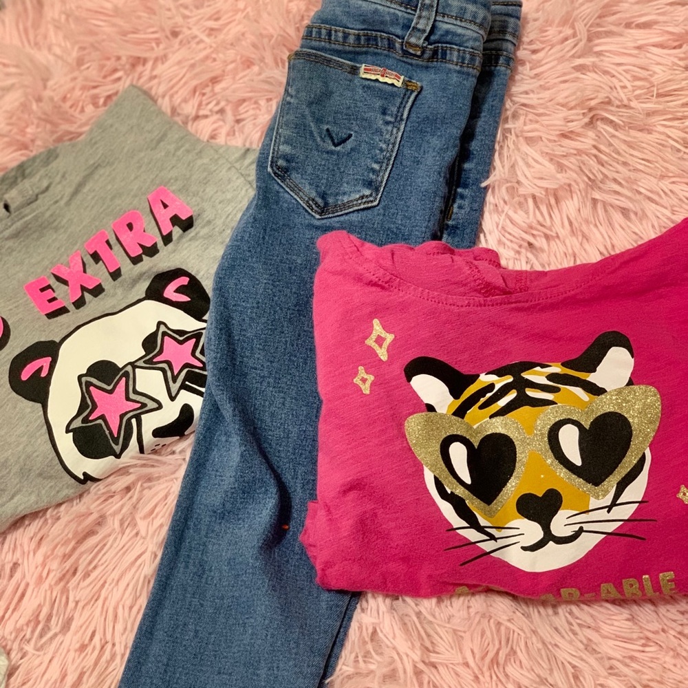 4t girl Cute long sleeve hooded outfit bundle